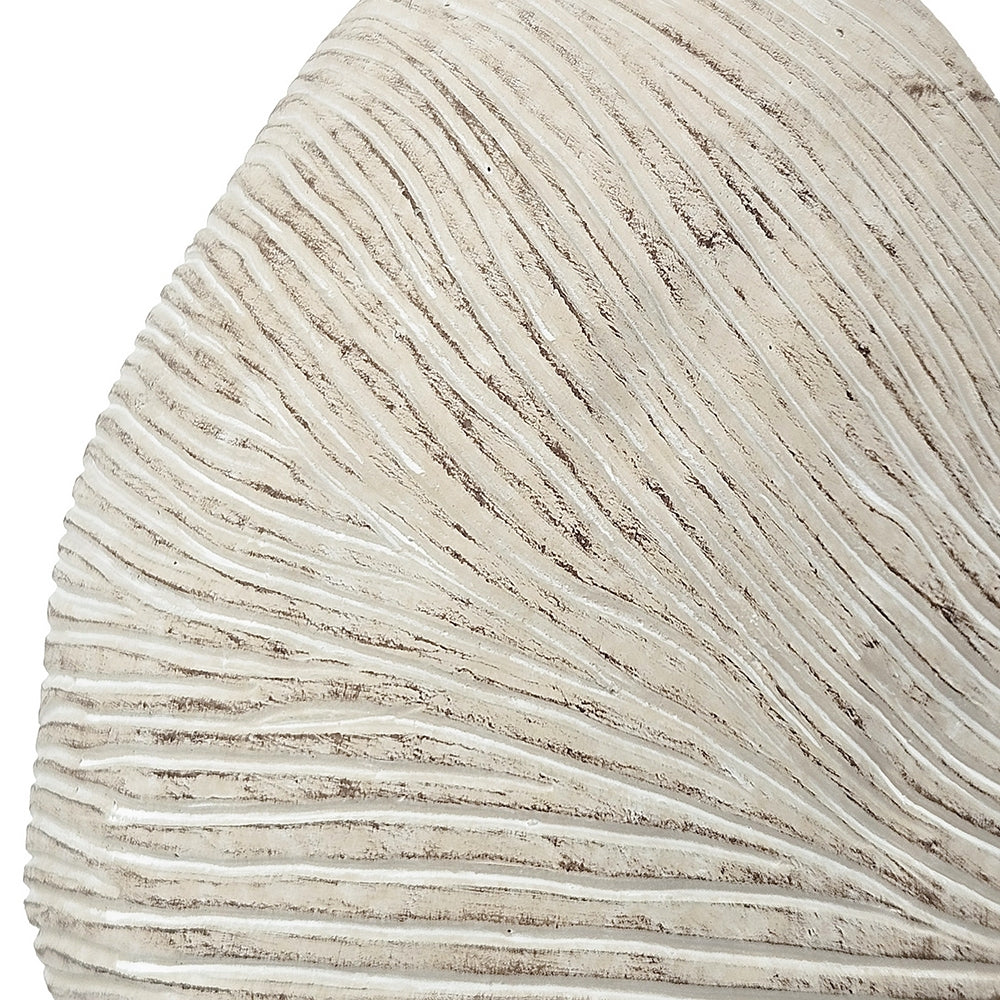 11.5x6.7x7.7" Sand and Cement Nautilus Shell Planter with Textured Beige Finish, view 9