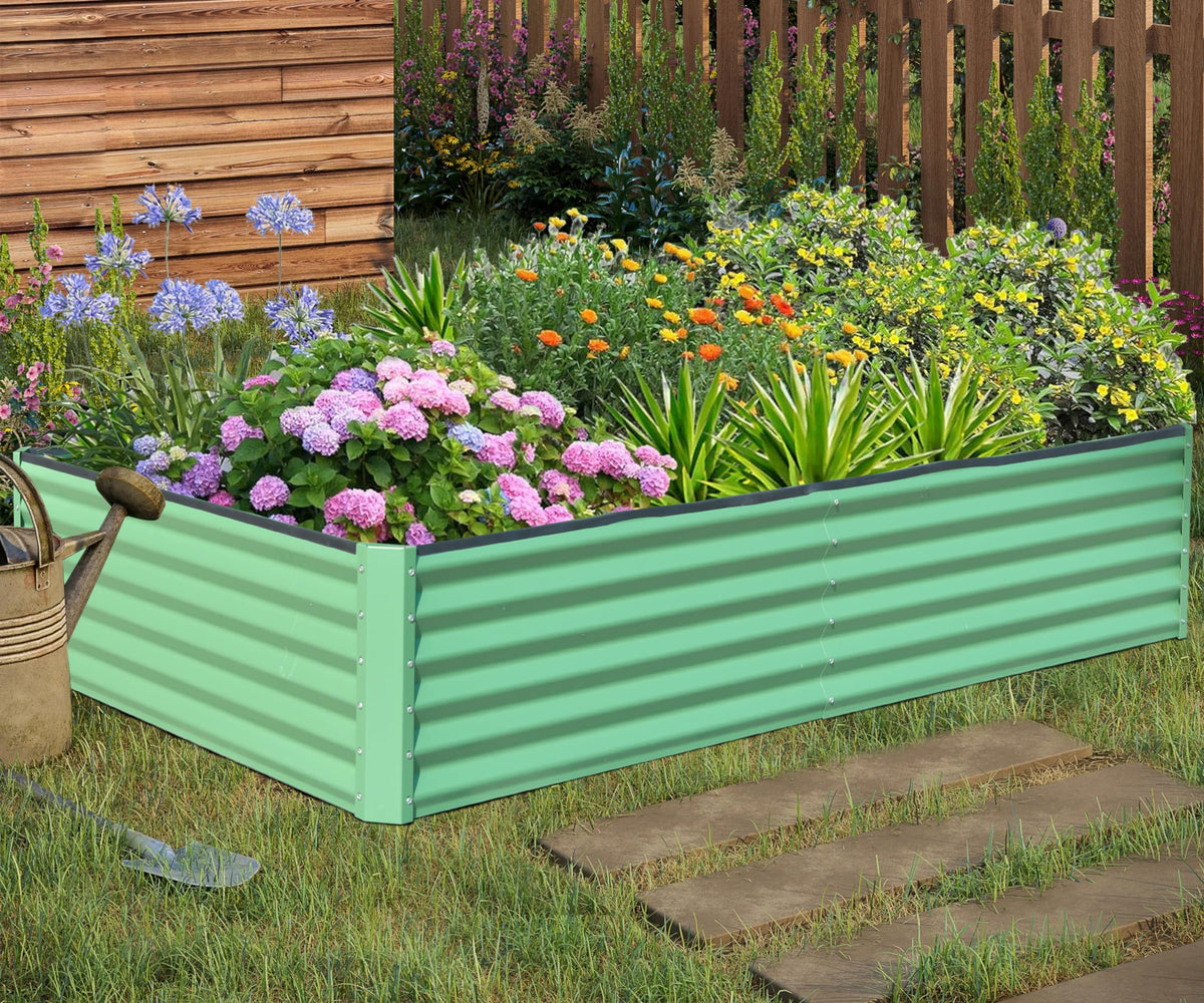 6x3x1.5ft Galvanized Raised Garden Bed – Green, view 9