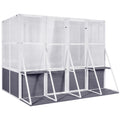 Walk-In Wooden Lean-To Greenhouse, Heavy Duty Polycarbonate - White / Gray