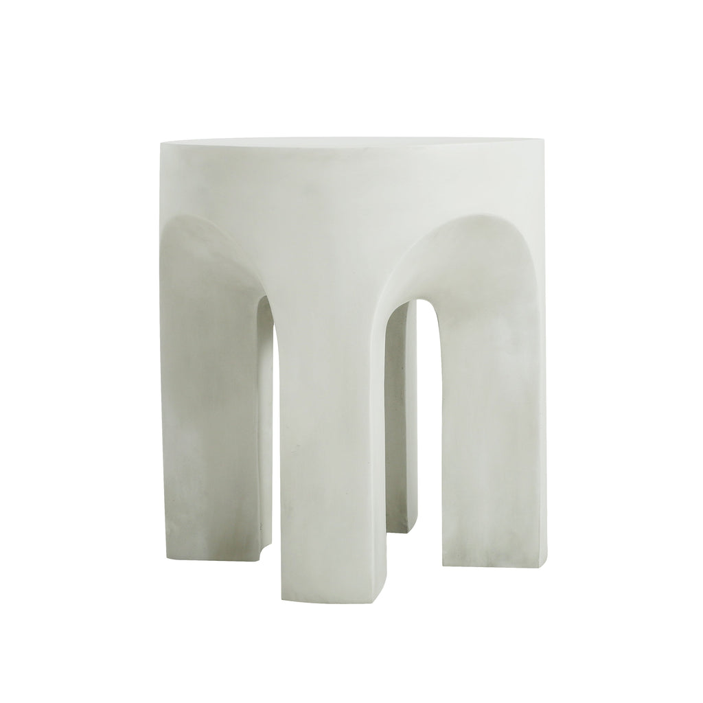 Outdoor MGO Round Top Side Table in Antique White, view 3