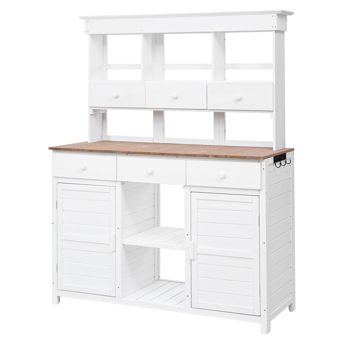 TOPMAX 65.7" Potting Bench with Hutch, 6 Drawers & Cabinets, view 6