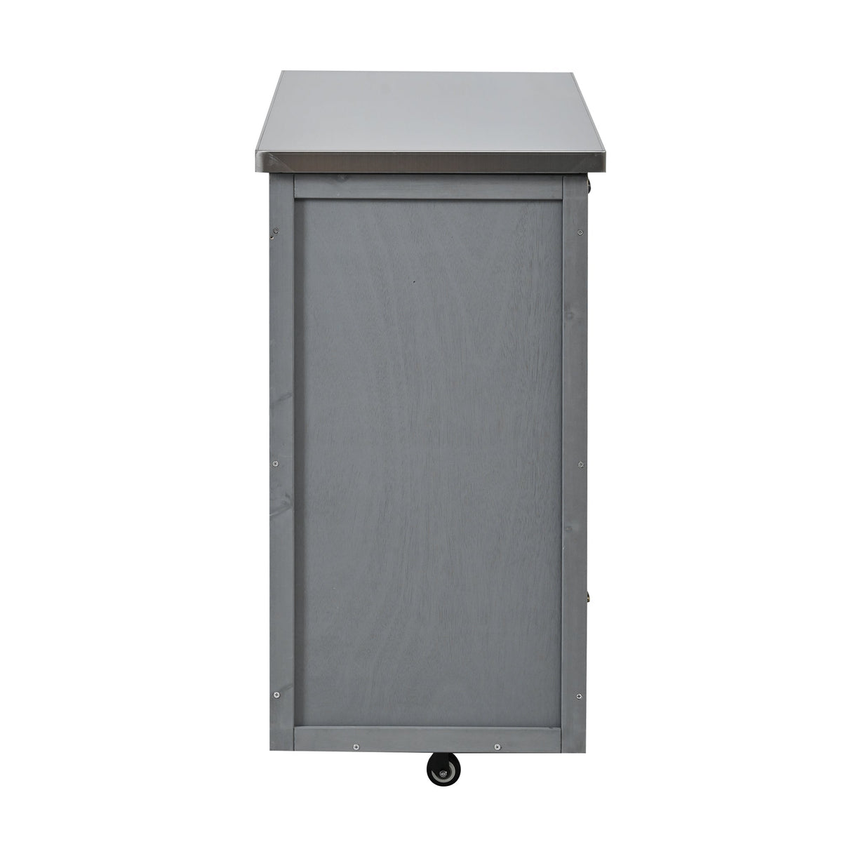 Outdoor Kitchen Island Fir Wood Prep Station with Stainless Steel Top, view 10