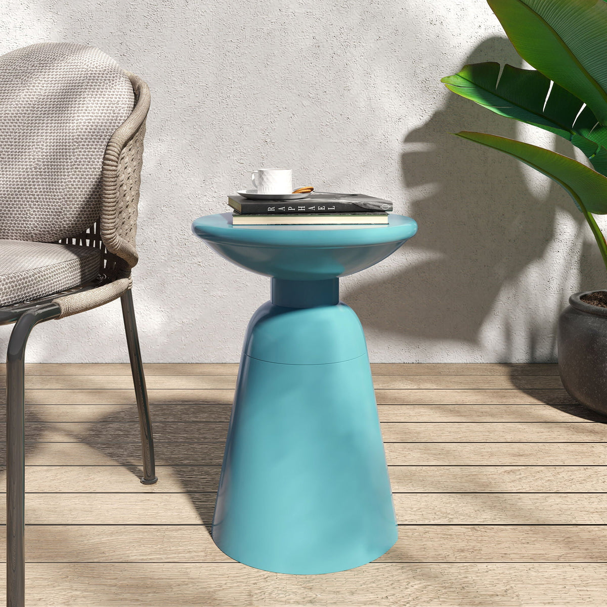 Outdoor Modern Metal End Large Table