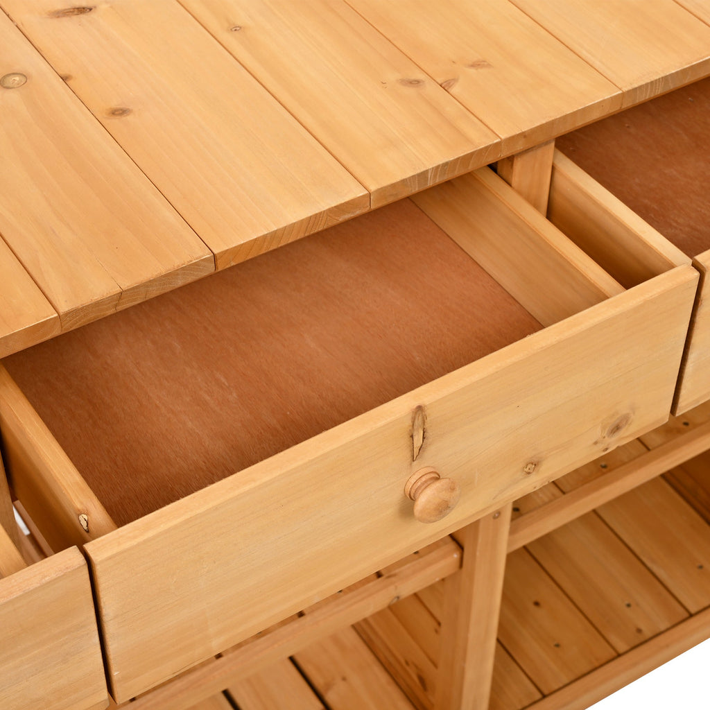 TOPMAX Garden Potting Bench Workstation with Hutch & Storage, view 13