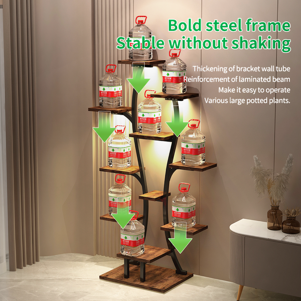 Vase-shaped plant stand with grow lights, view 4