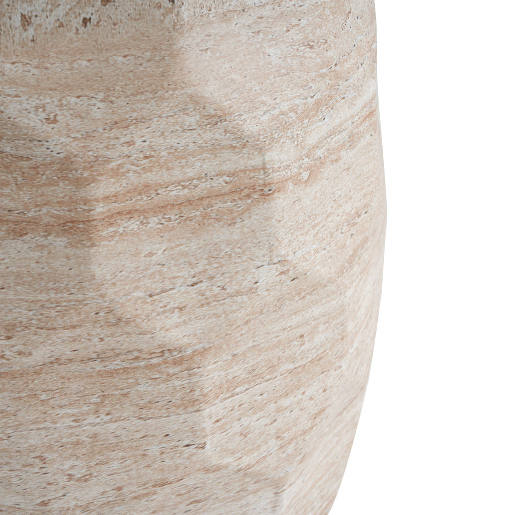 Travertine Lightweight Concrete Side Table For Indoor / Outdoor Use - Beige, view 9