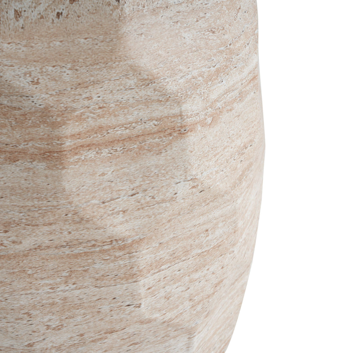Travertine Lightweight Concrete Side Table For Indoor / Outdoor Use - Beige, view 9