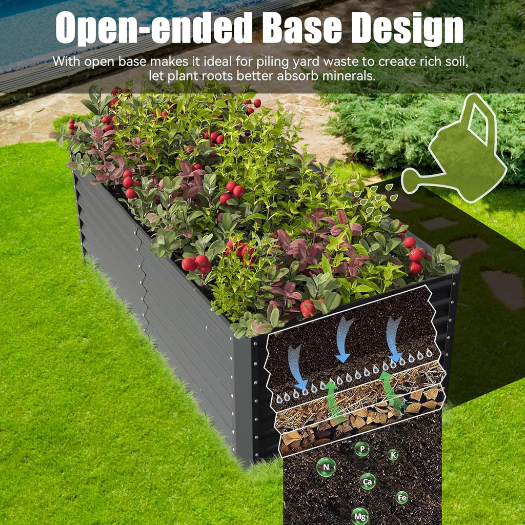 8×4×1.5 ft Galvanized Raised Garden Bed, view 5
