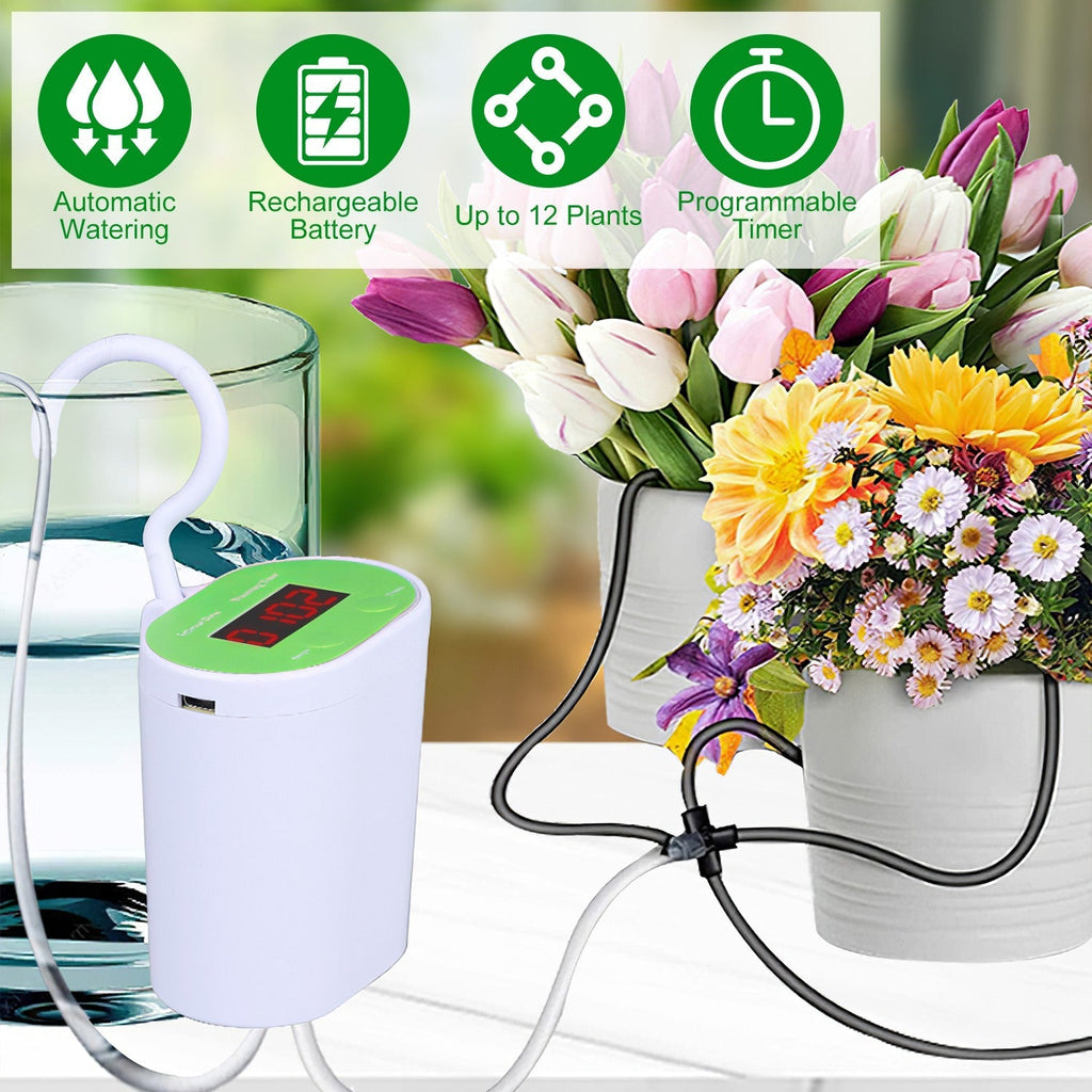 Automatic Watering System Kit With Timer Pump Device For 12Plants Rechargeable Battery Programmable Plant, view 2
