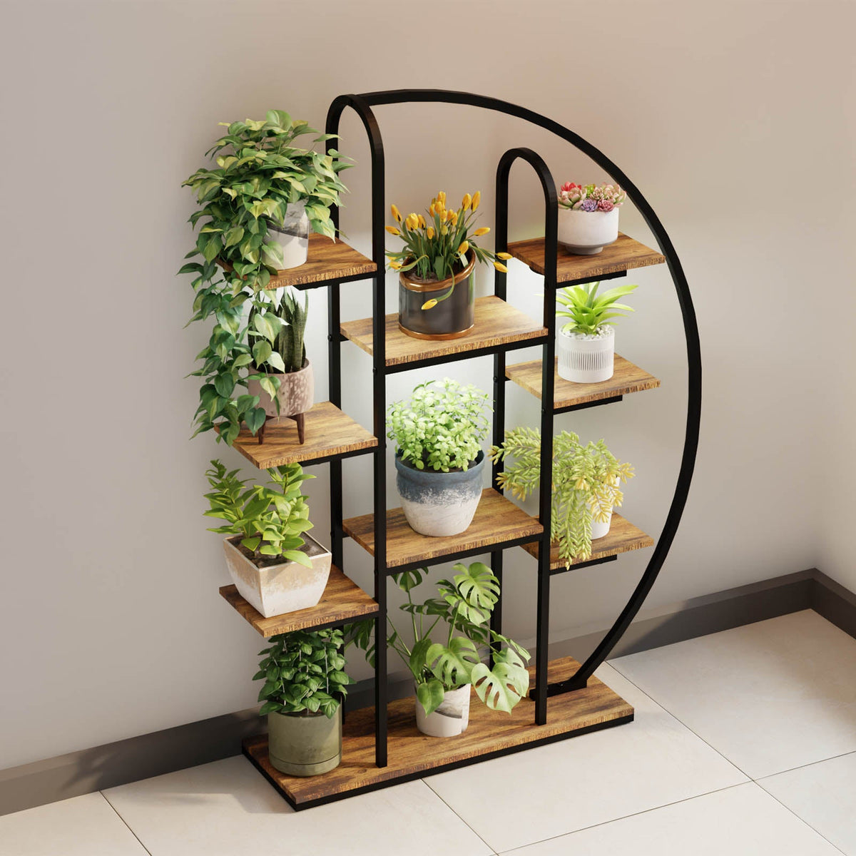 62.2" metal plant stand with grow lights, view 5