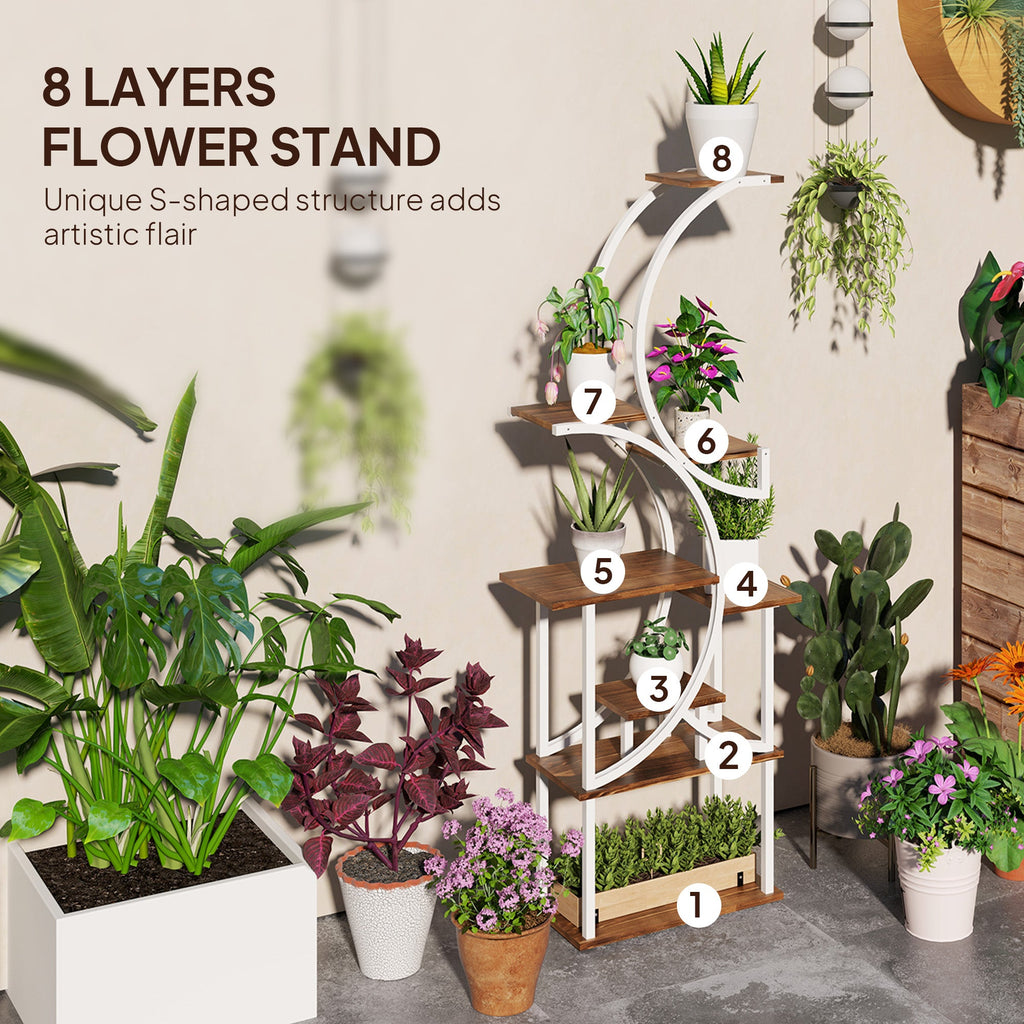 Outsunny 8-tier S-shaped plant stand, view 7