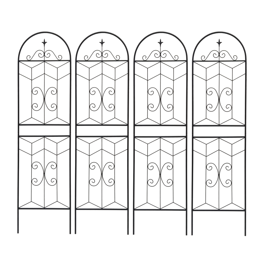 4 Pack Elegant Black Iron Garden Trellis, view 3