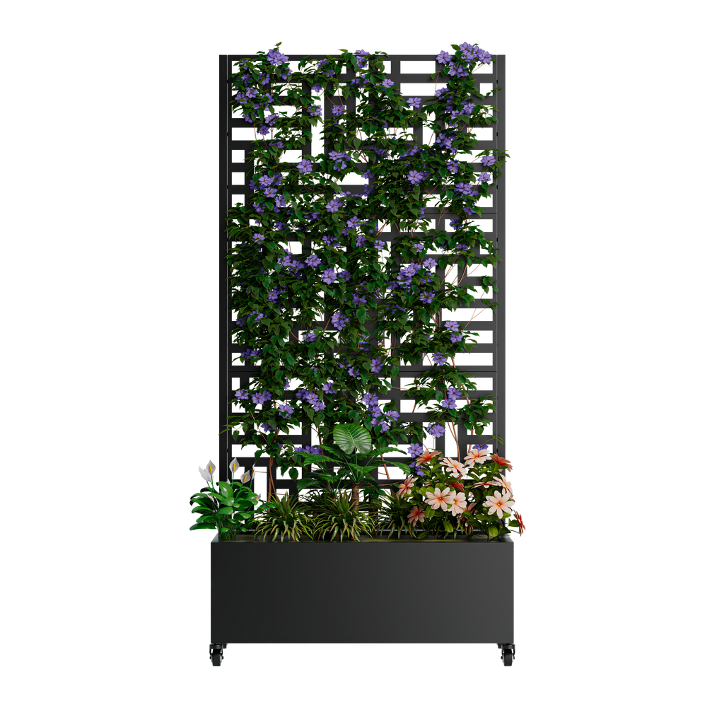 Modern Metal Trellis Planter & Privacy Screen – 73" Tall