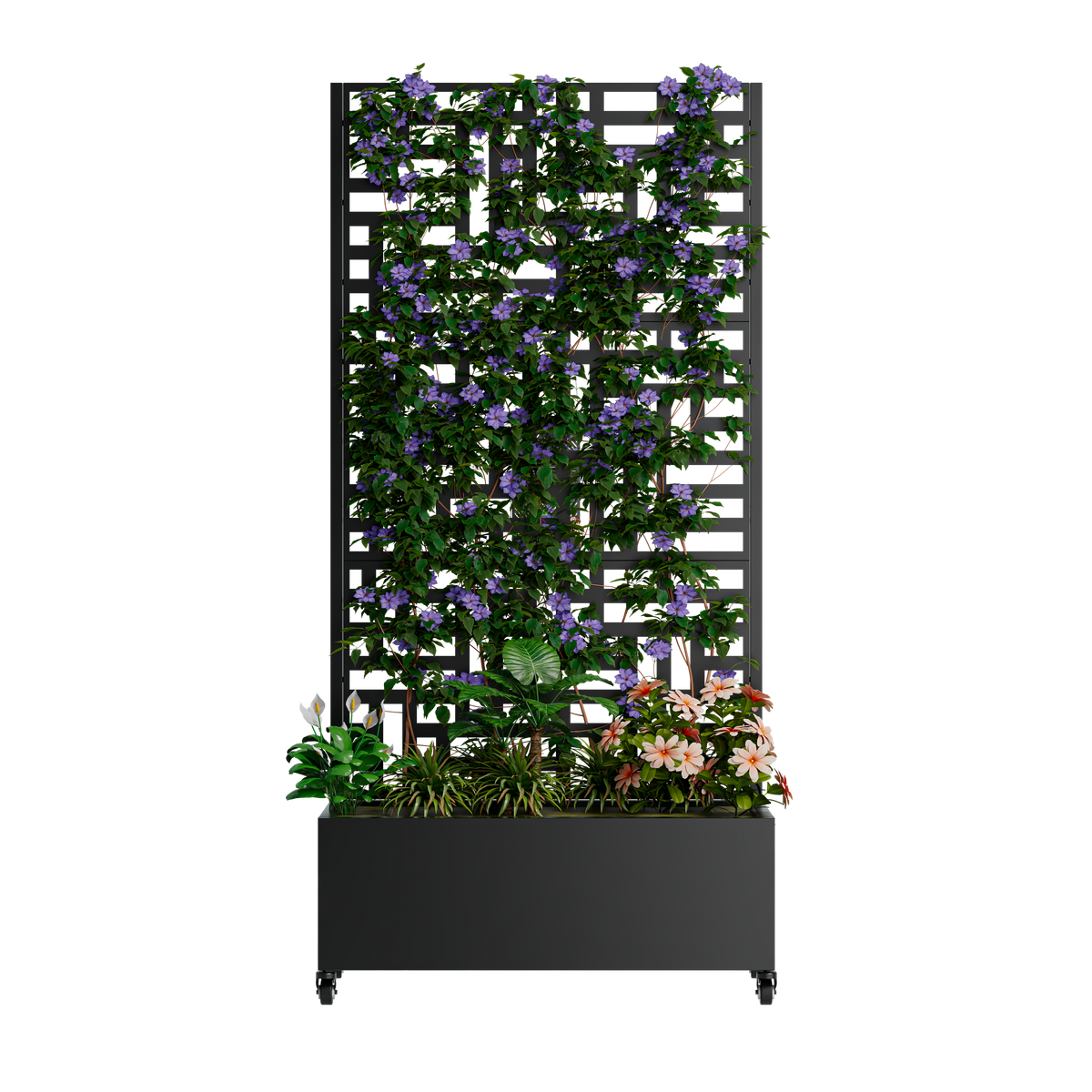 Modern Metal Trellis Planter & Privacy Screen – 73" Tall