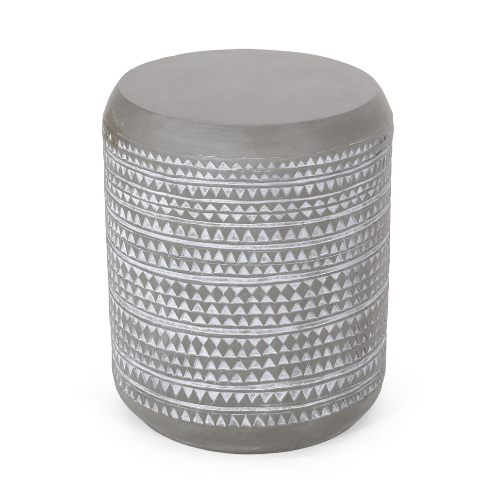 Outdoor Side Table With Cylindrical Shape - White, view 4