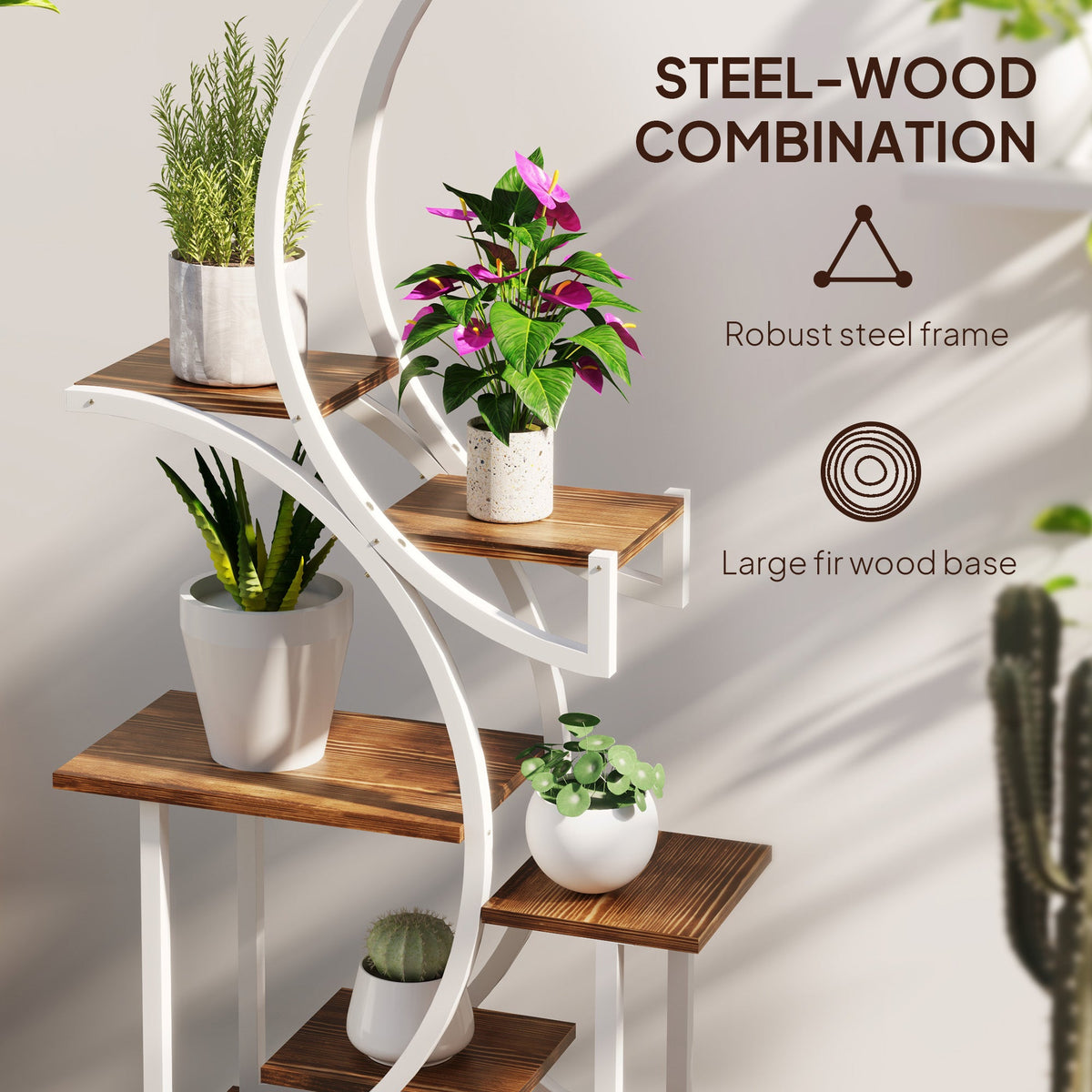 Outsunny 8-tier S-shaped plant stand, view 6
