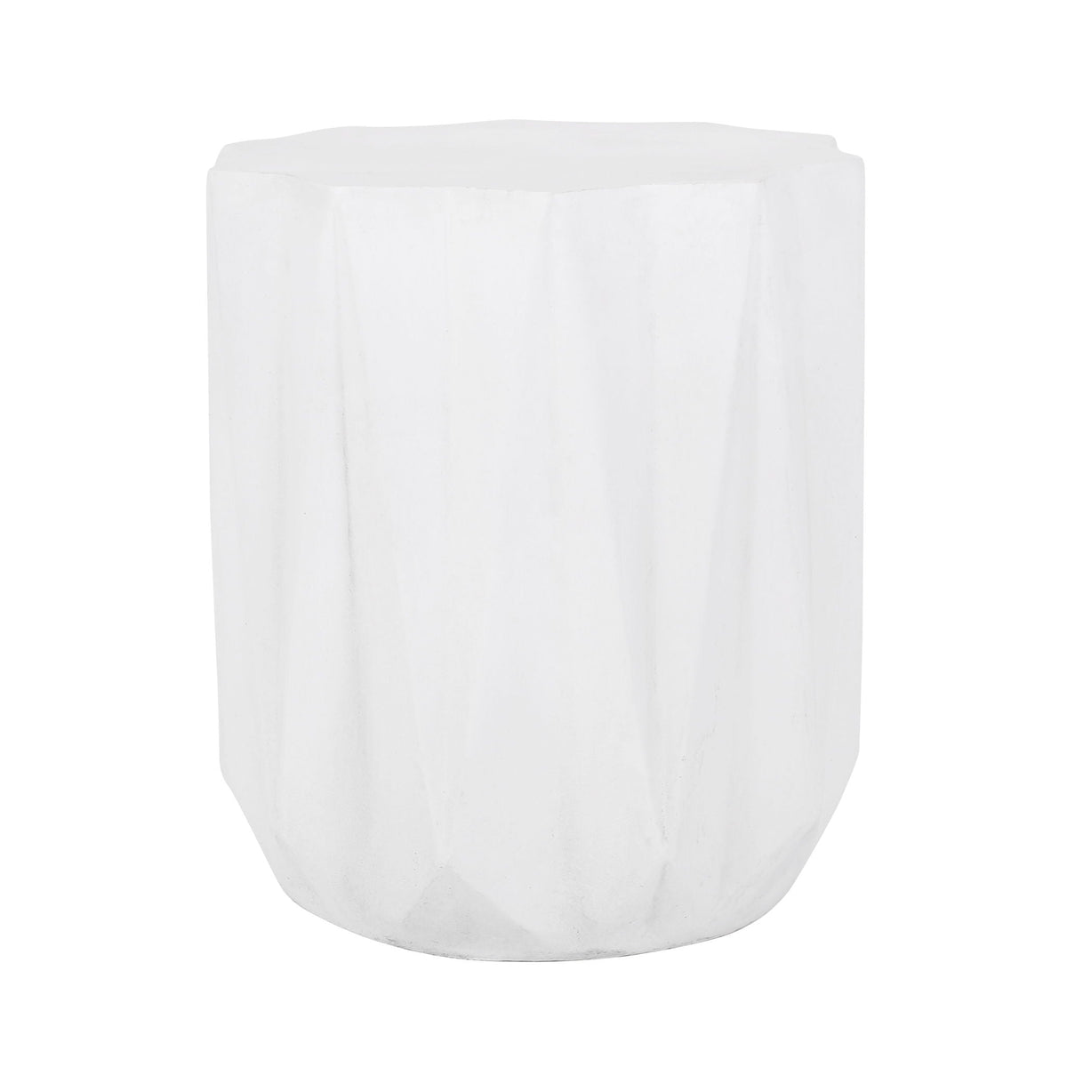 Star-Top Outdoor Lightweight Concrete Side Table – Antique White
