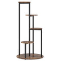 4-tier corner plant stand, rustic brown