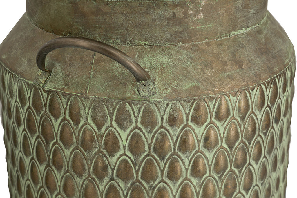 S/2 Iron Milk Jug Planters with Textured Green Finish, view 4