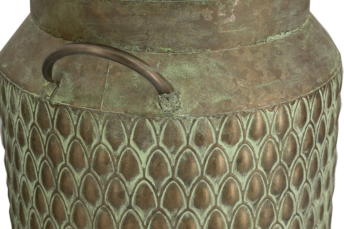S/2 Iron Milk Jug Planters with Textured Green Finish, view 4