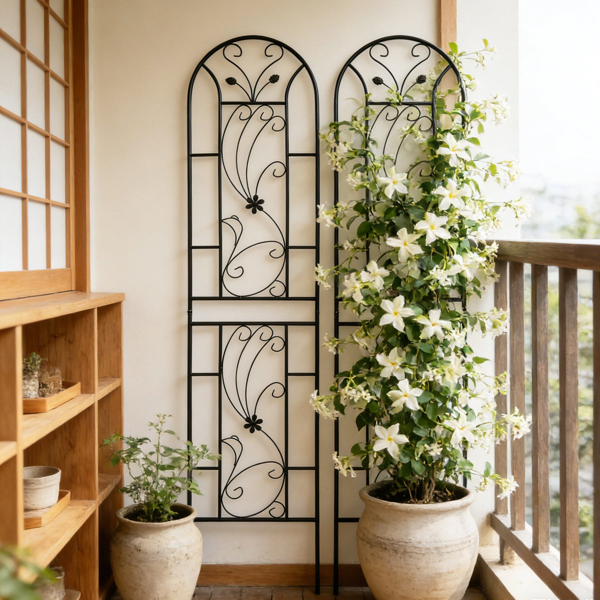 2 Pack Peacock Metal Garden Trellis