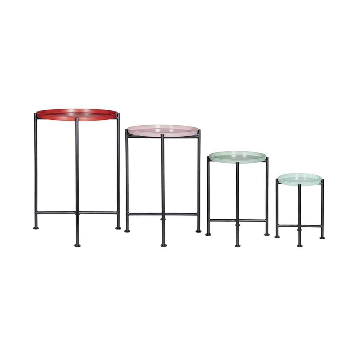 Set of 4 multicolor nesting plant stands, view 4