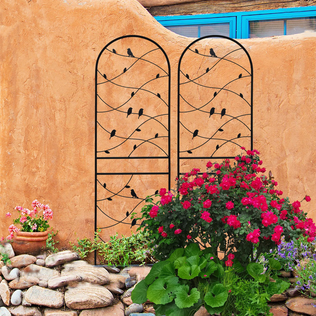 2 Pack Metal Garden Trellis 71" x 19.7" Rustproof Outdoor Plant Support, view 7