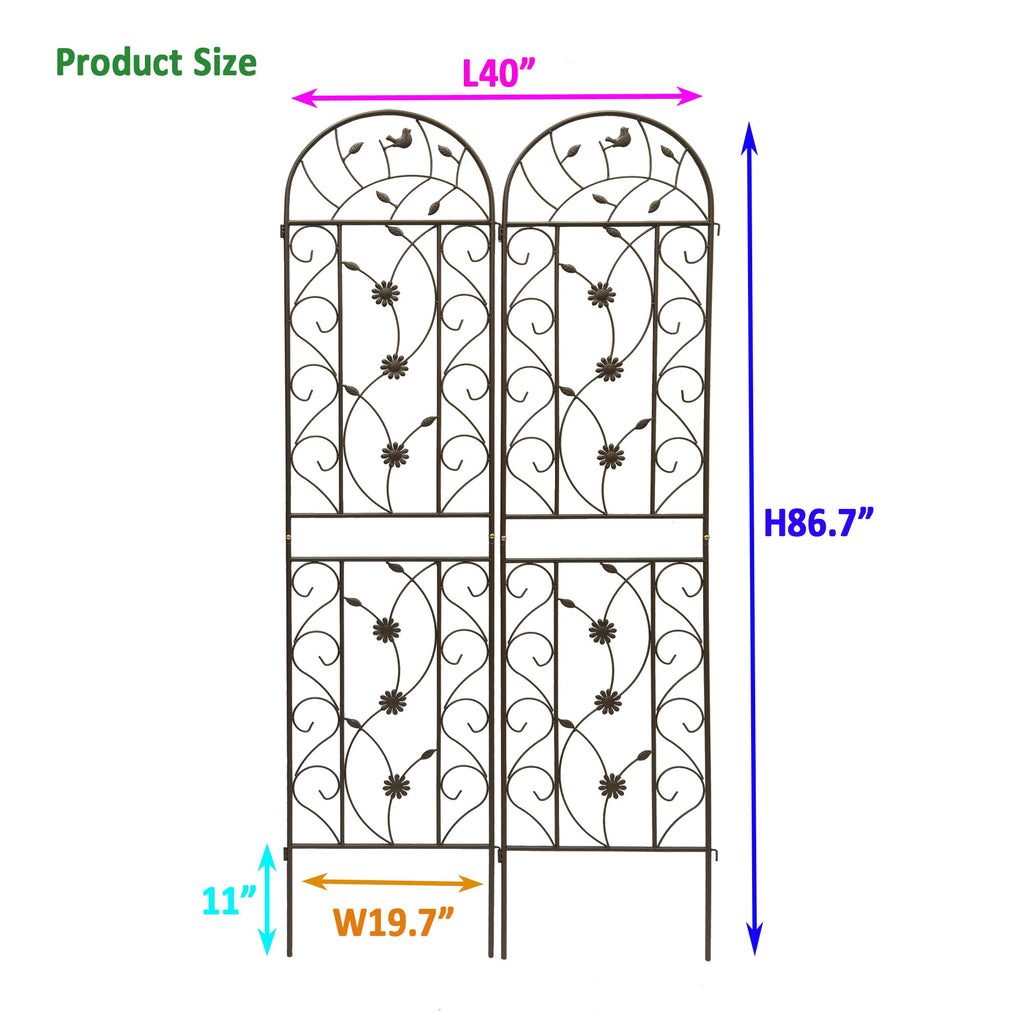 2 Pack Metal Garden Trellis 86.7" x 19.7", view 4