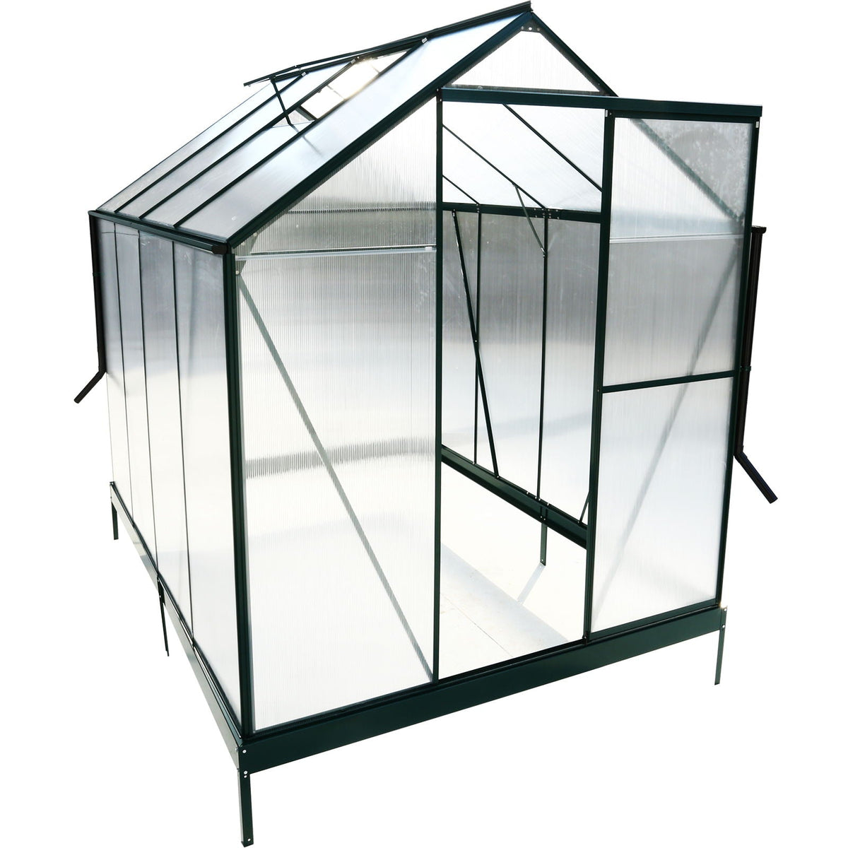 Polycarbonate house, Heavy Duty Outdoor Aluminum Walk-In House Kit With Rain Gutter, Vent And Door For, view 6