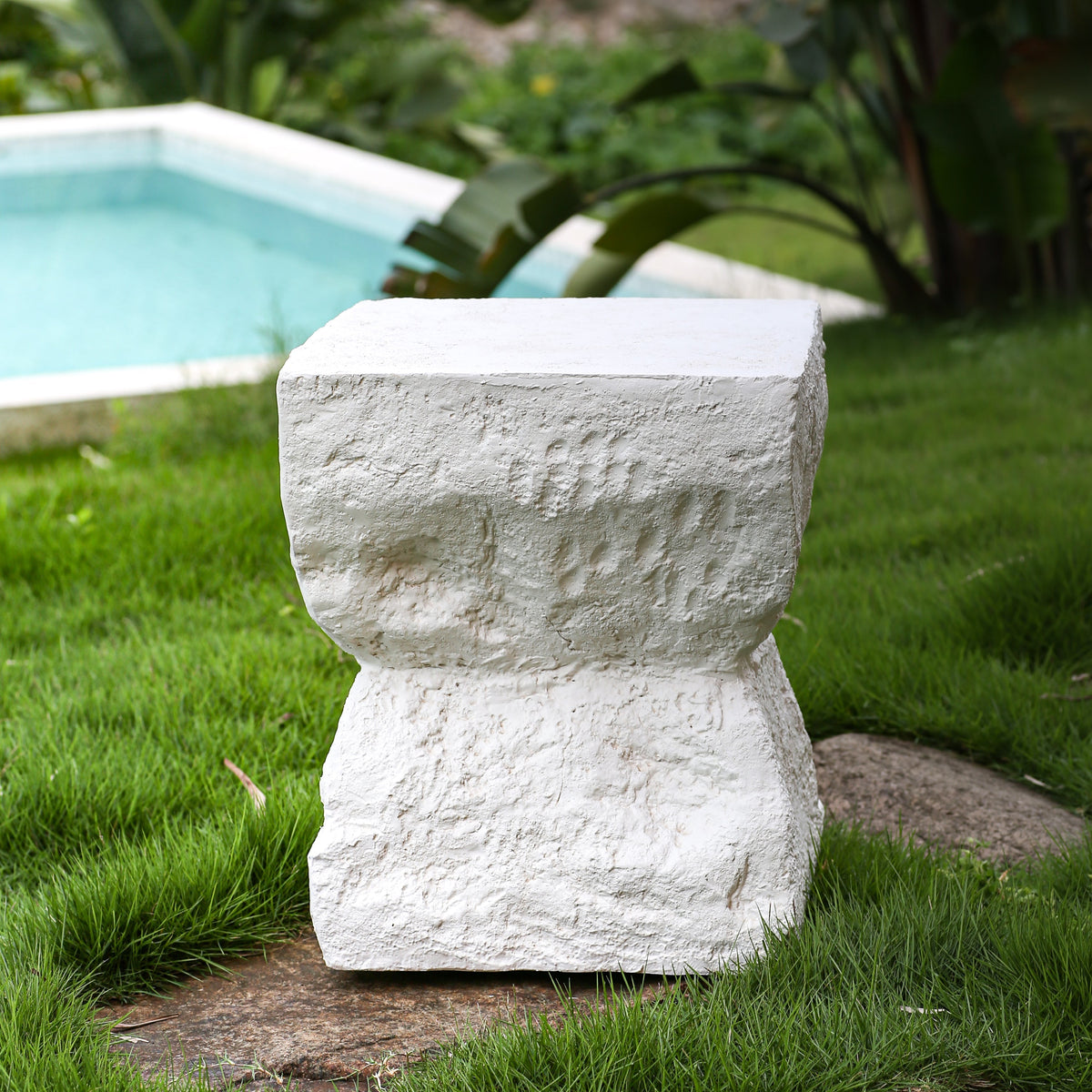 Cleo Outdoor Patio Modern Minimalist MGO Side Table, view 4