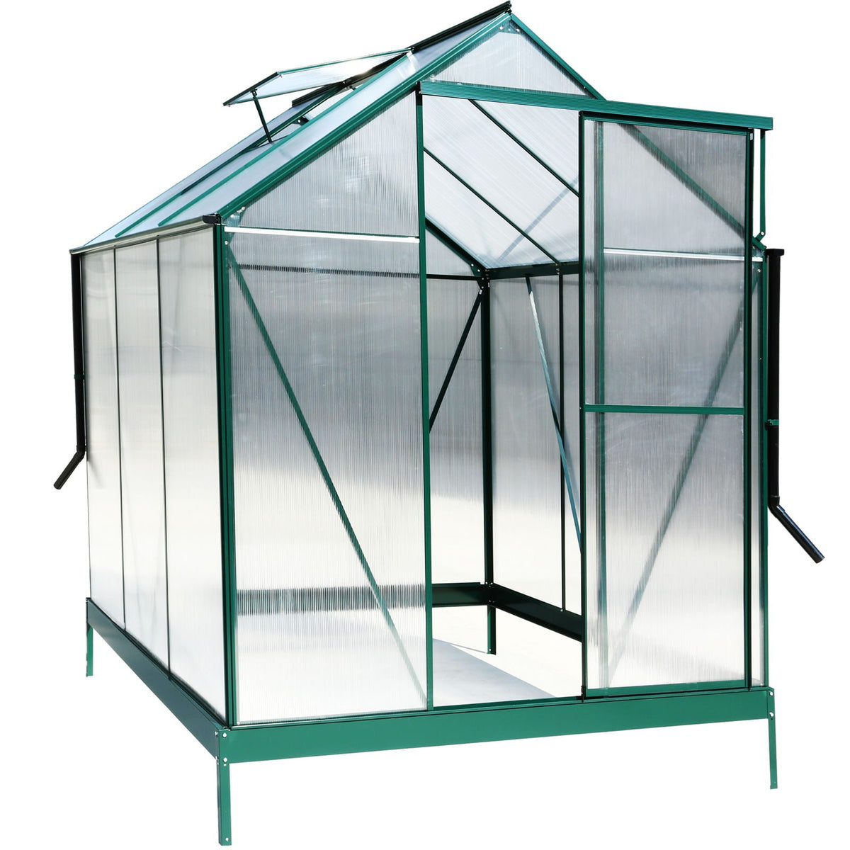 Polycarbonate house, Heavy Duty Outdoor Aluminum Walk-In House Kit With Rain Gutter, Vent And Door For, view 7