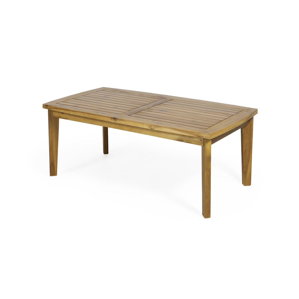 2-Person Outdoor Acacia Wood Patio Seating Group with Cushions and Coffee Table, view 12