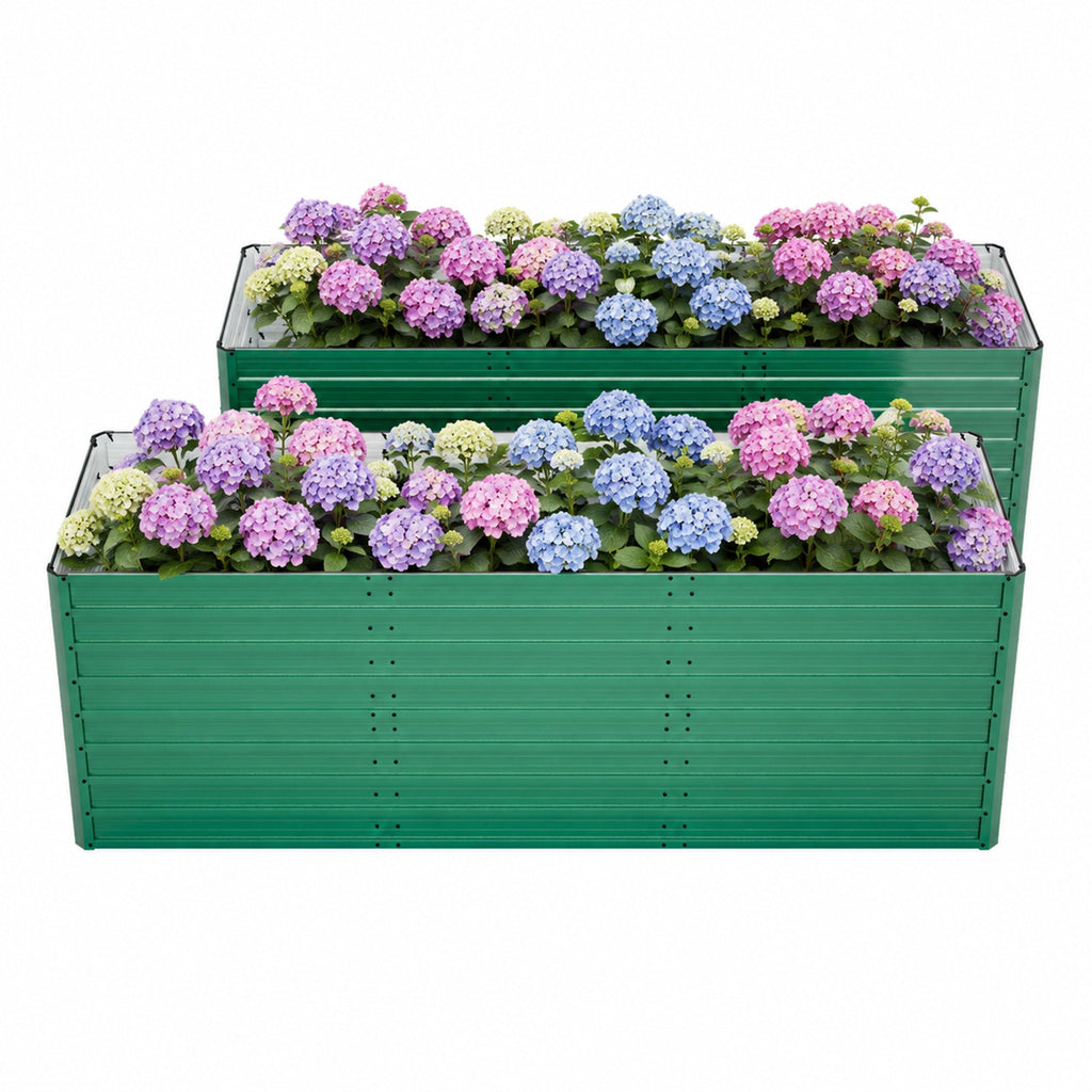 2-Pack 93.7" x 31.5" x 32.3" Raised Garden Bed with Ergonomic No-Bend Design, view 10