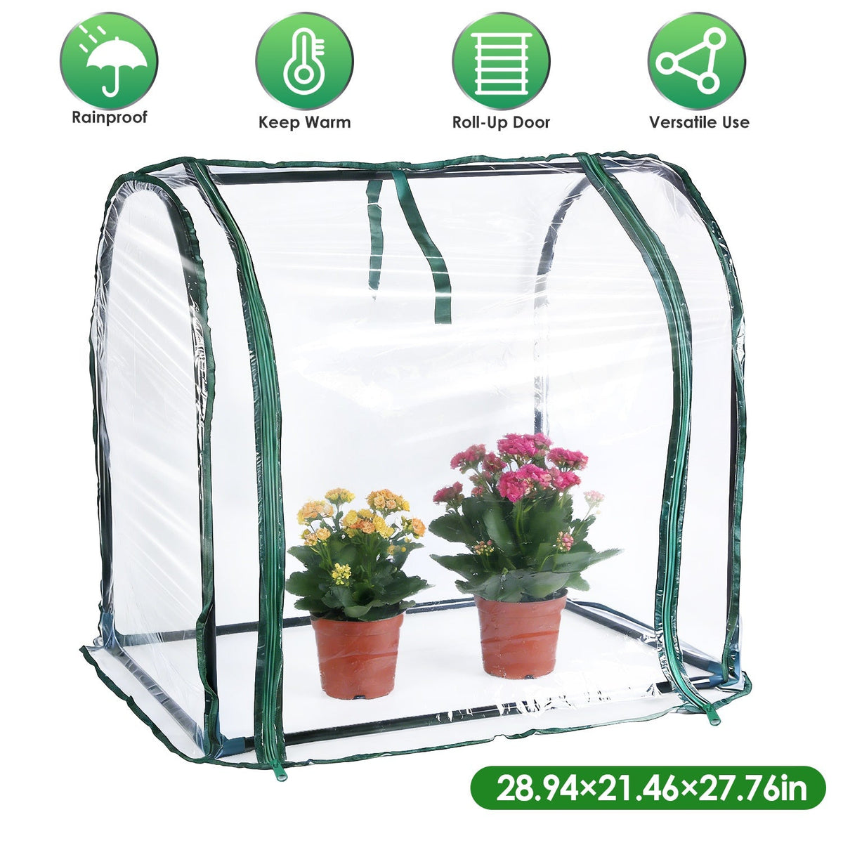Tabletop Mini Greenhouse with Zippered Door – Portable Seed-Starting Tent