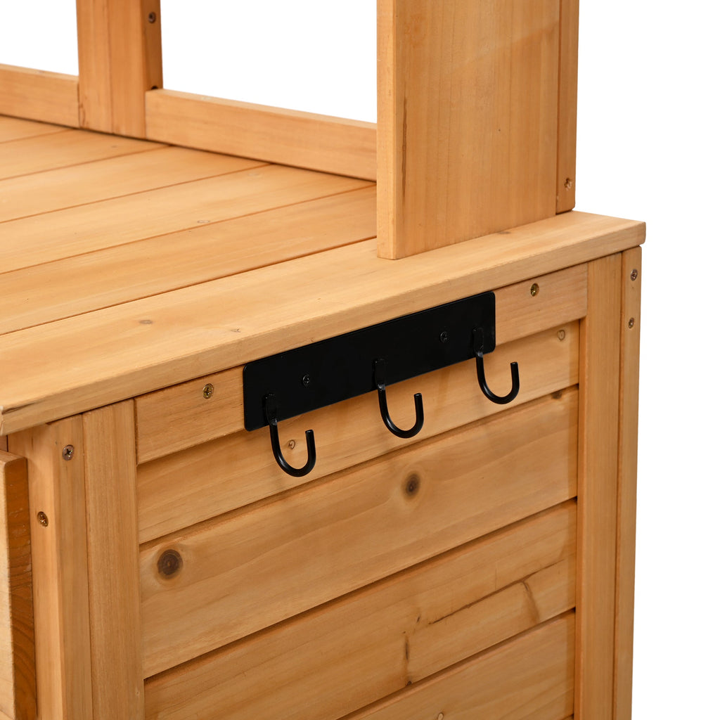 TOPMAX Garden Potting Bench Workstation with Hutch & Storage, view 14