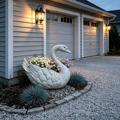 12.6'' Tall Swan Sculpture Planter, view 6