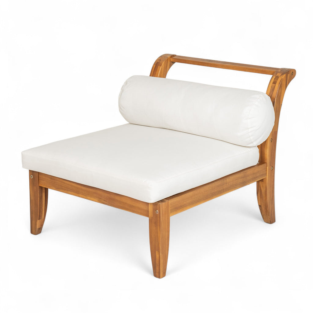 6 Piece Acacia Wood Outdoor Modular Sectional with Daybed and Tea Table, view 13