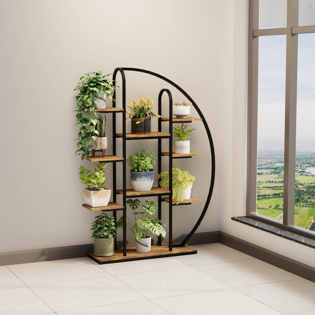 62.2" metal plant stand with grow lights, view 8