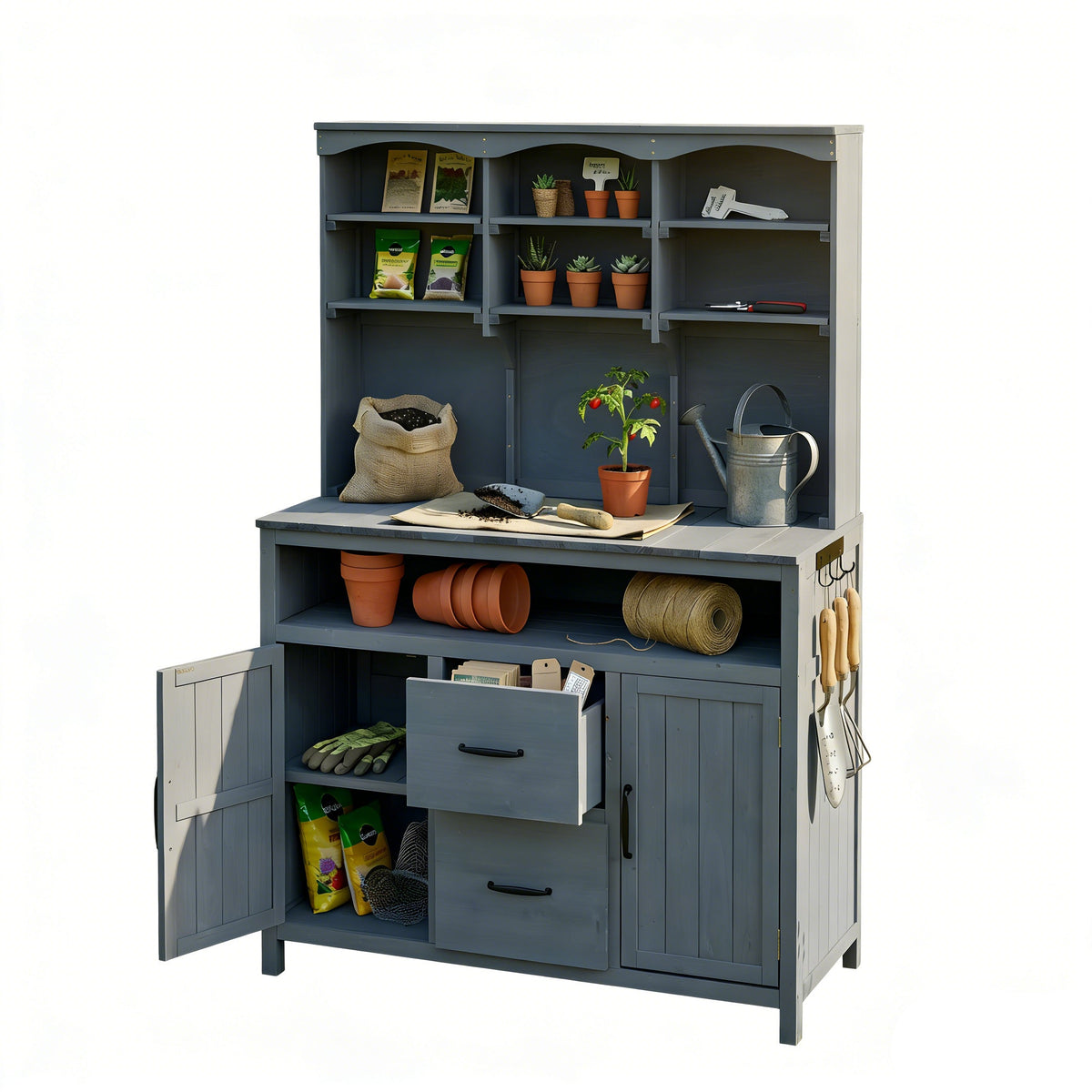 TOPMAX Large Fir Wood Potting Bench, view 9