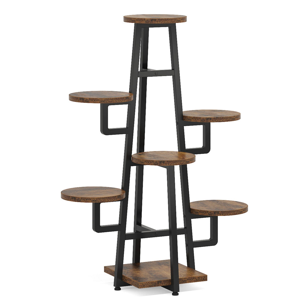 7-tier high-low corner plant shelf, view 2