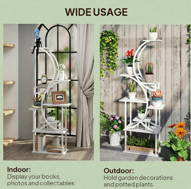 White S-shaped 8-tier plant stand, view 7
