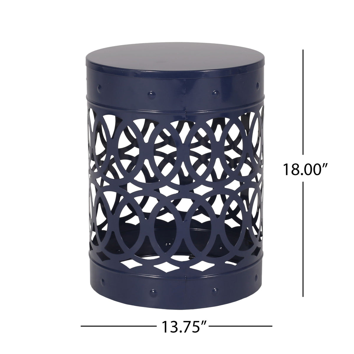 Outdoor Metal Large End Table, Modern Design