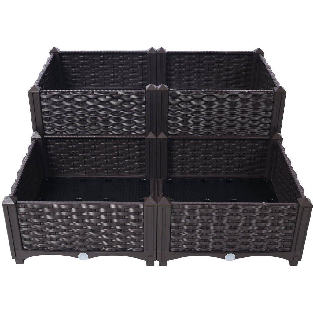 4 Piece Raised Garden Bed with Legs and Self-Watering Feature - Polypropylene, view 4