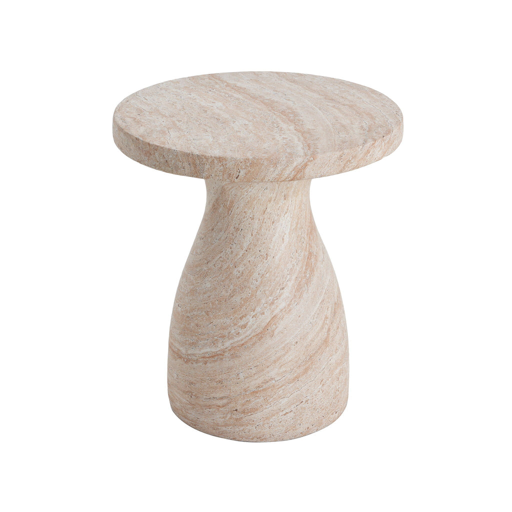 Outdoor / Indoor Travertine Side Table Lightweight, view 6