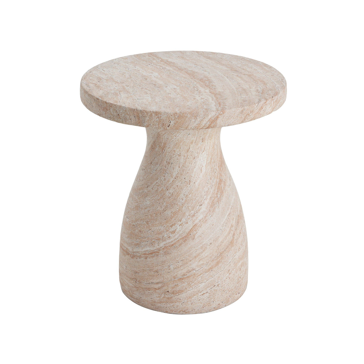 Outdoor / Indoor Travertine Side Table Lightweight, view 6
