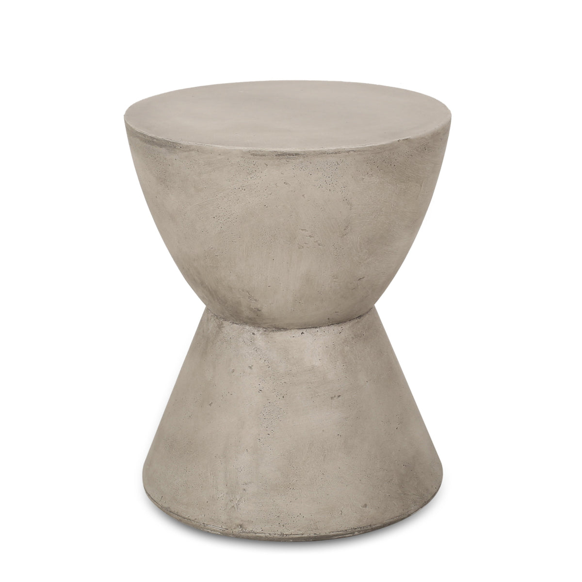 Outdoor Lightweight Concrete Side Table, Light Gray, view 5