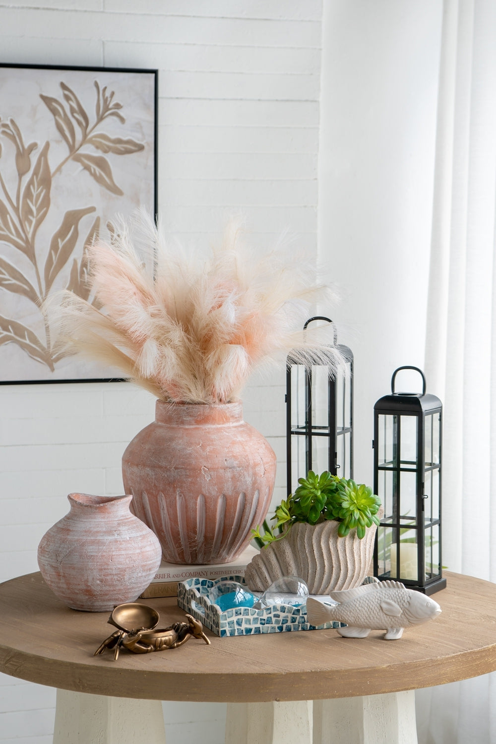 11.5x7x7' Sand and Cement Nautilus Shell Planter with Textured Beige Finish, view 9