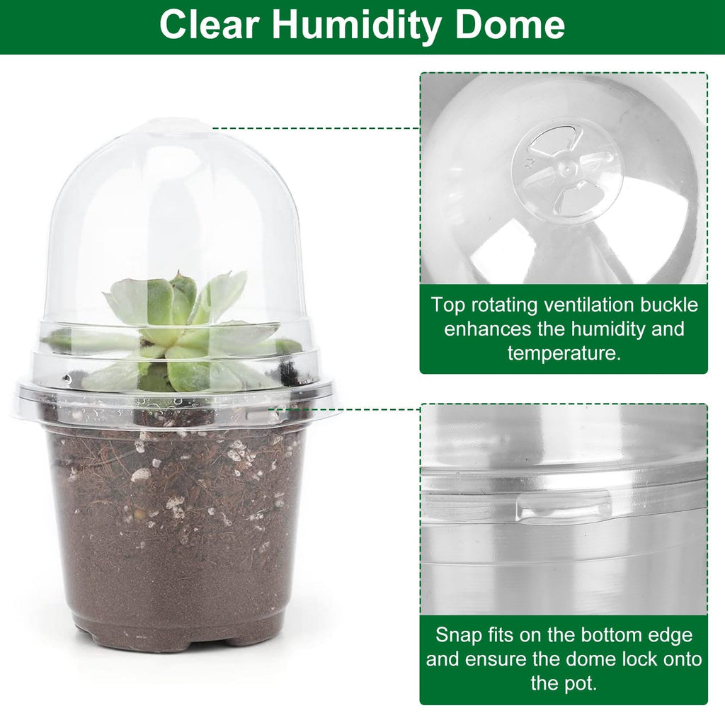 30Pcs Plant Nursery Pots PET Flower Seed Starting Pots Container with Dome with Drainage Holes, view 8