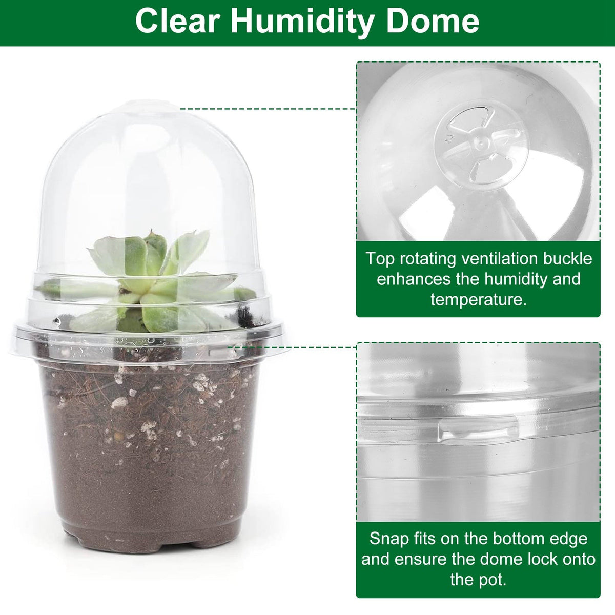 30Pcs Plant Nursery Pots PET Flower Seed Starting Pots Container with Dome with Drainage Holes, view 8