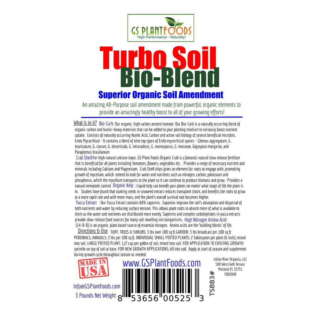 Turbo Soil Bio-Blend, Superior Organic Soil Amendment, 3 pound bag, view 4